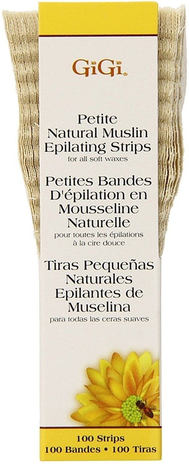 GiGi Natural Muslin Epilating Strips Petite 100 ea Pack of 4